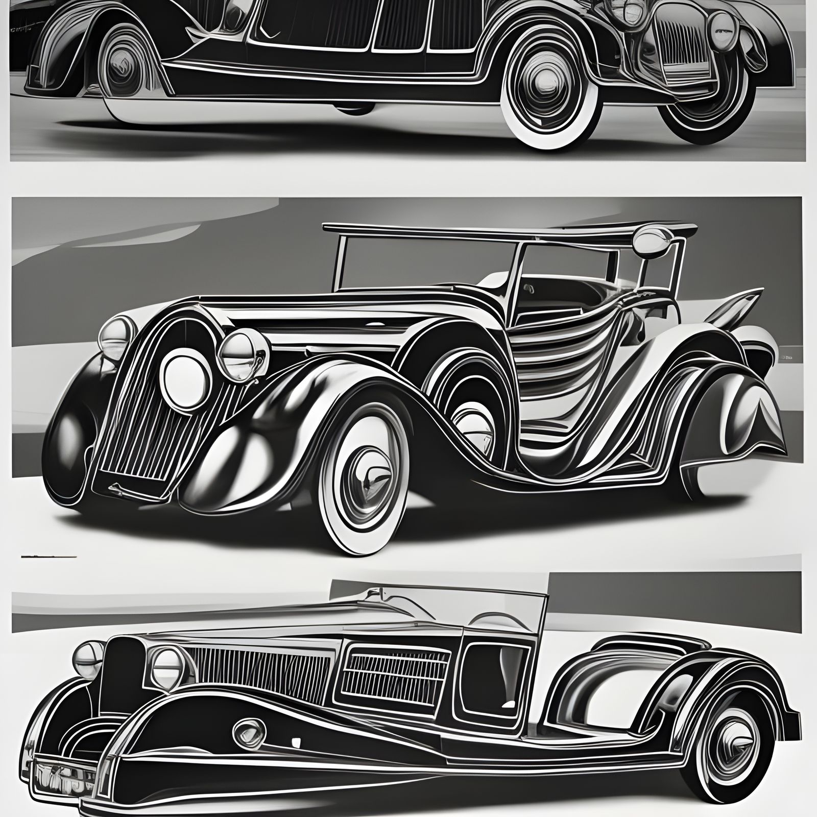 Art Deco Automotive Design Illustration
