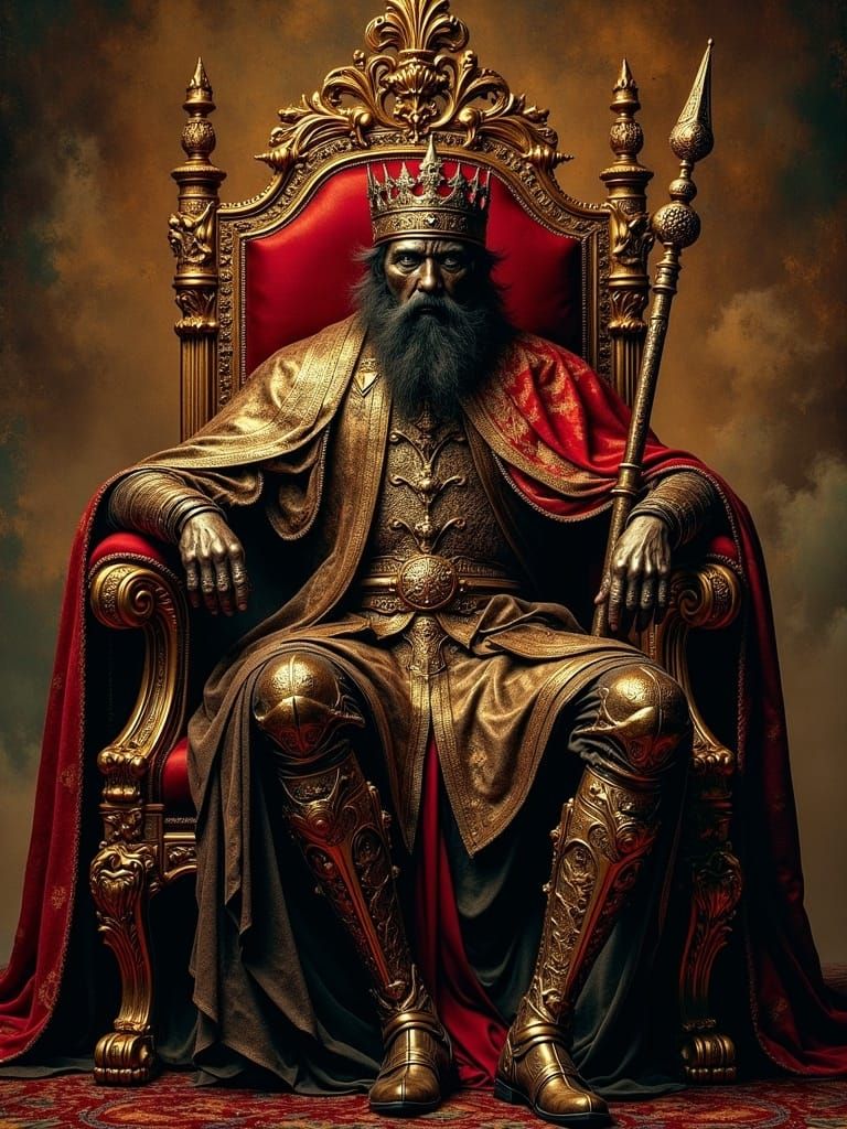 The Mysterious Regal Monarch Seated on Throne