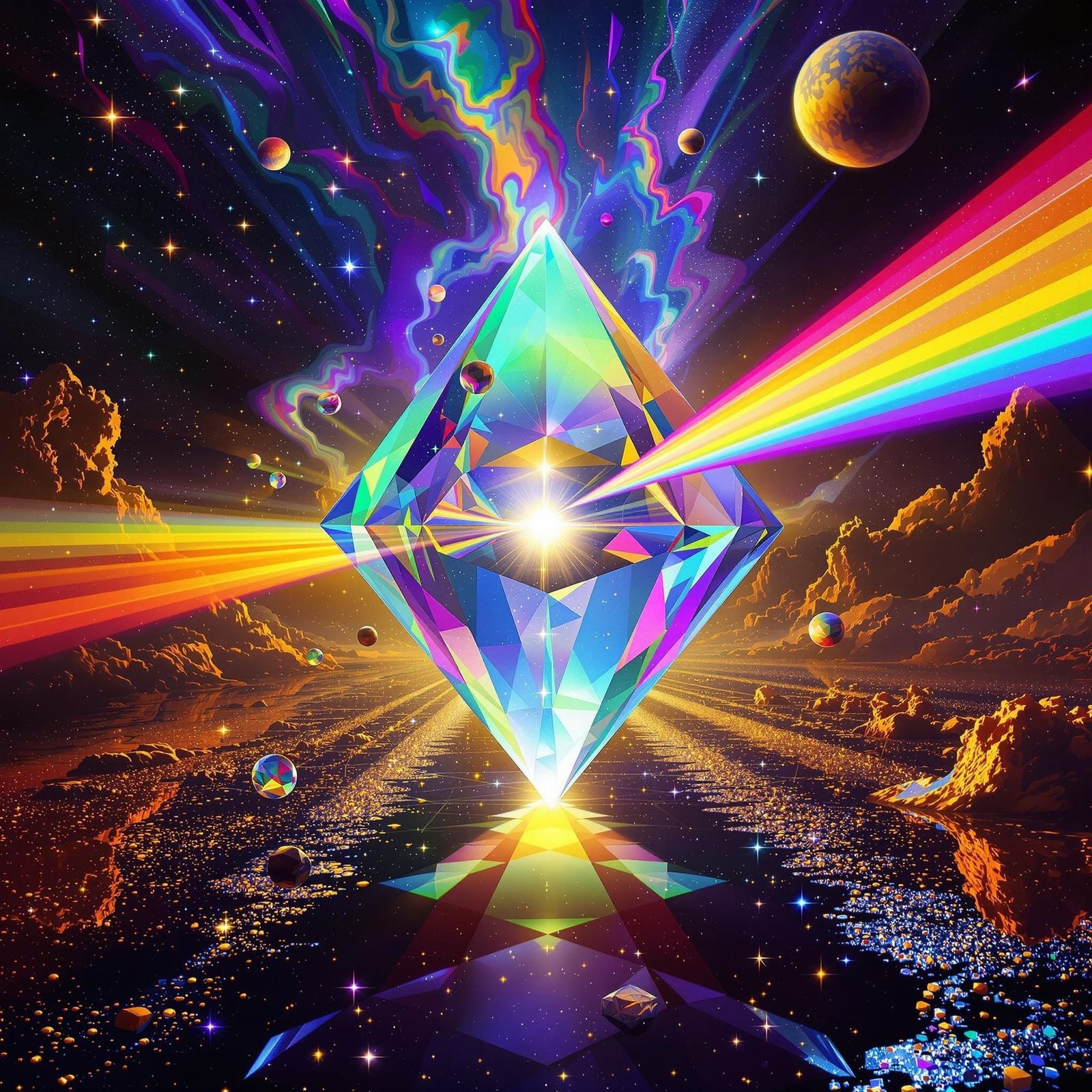 Psychedelic Prism Refracts on Diamond Horizon