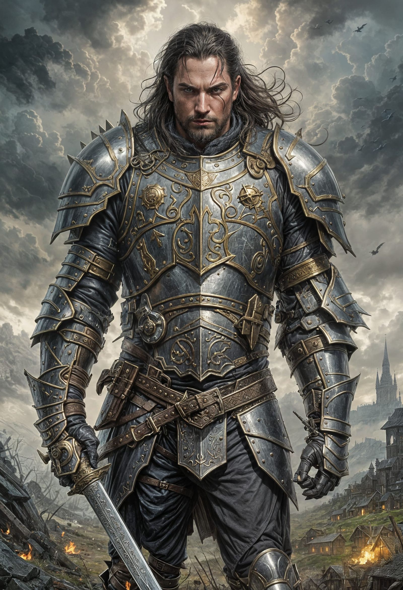 Gothic Fantasy Paladin in Earthen Tones