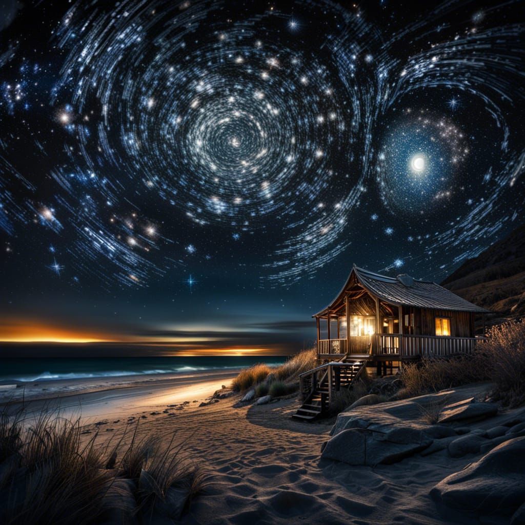 Hyperrealistic Starry Night with Cinematic Details