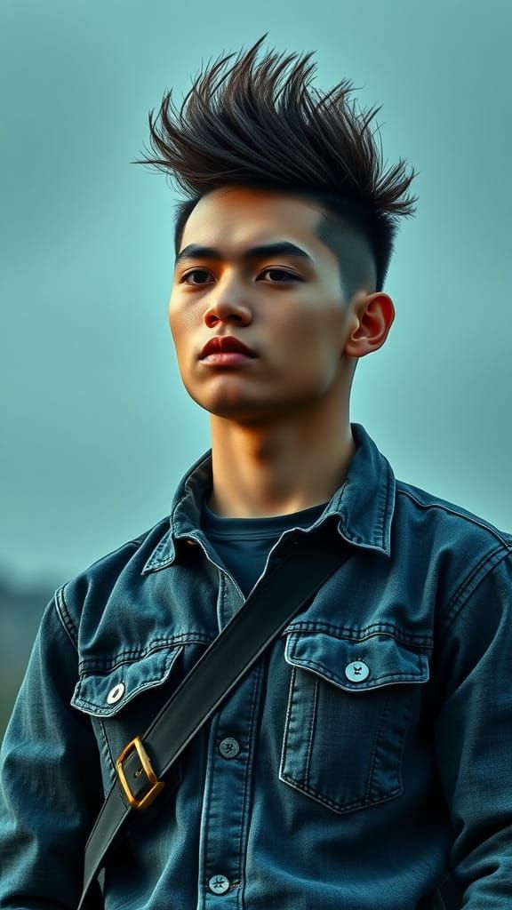 Mysterious Figure Stares into Starry Night Sky with Moody Au...