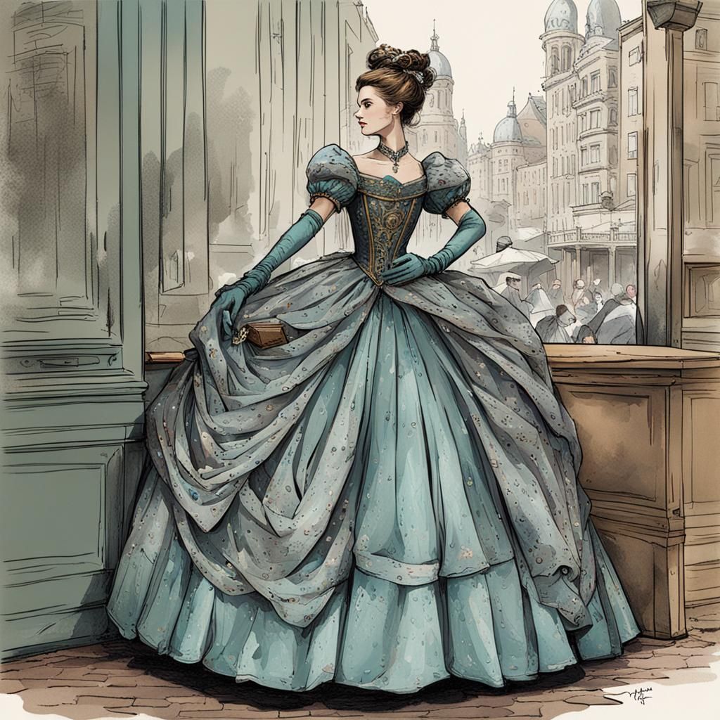 Girl in Gown Dreams of Nobility