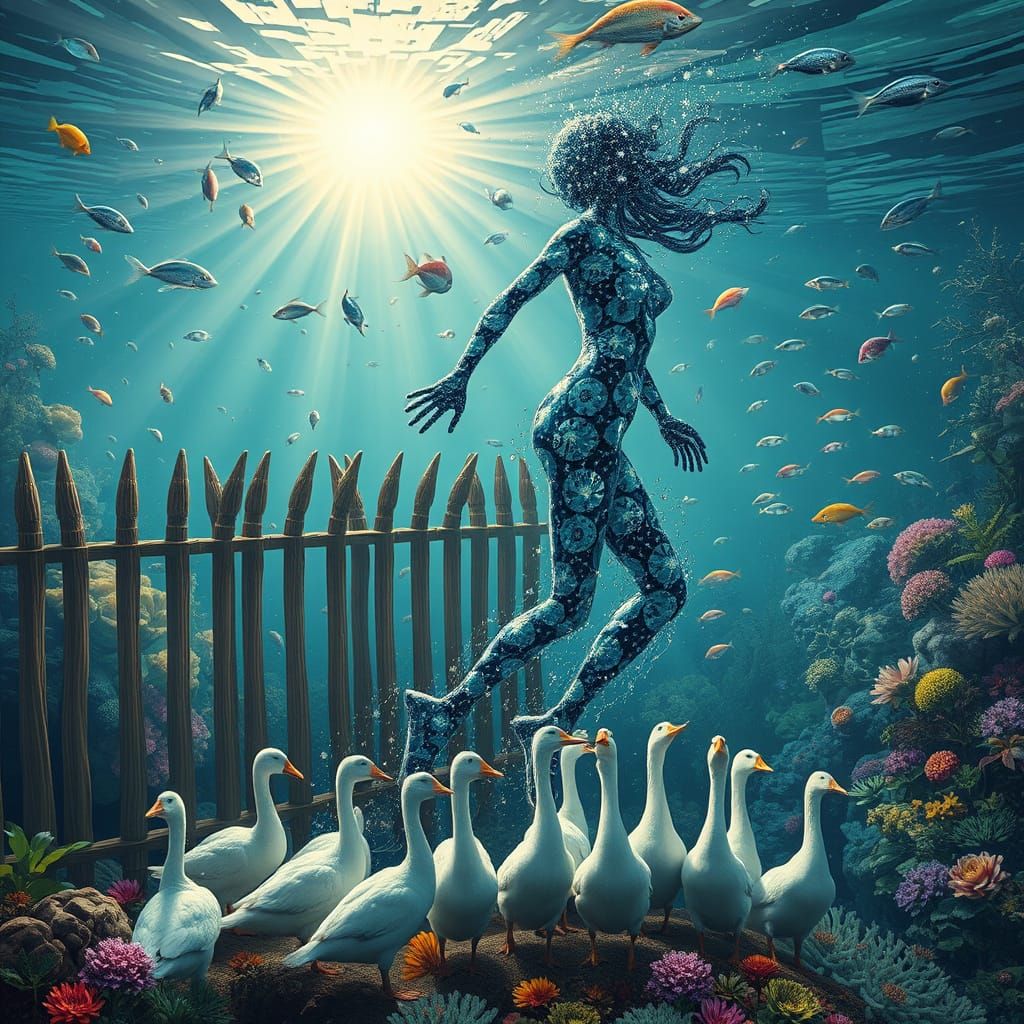 Surreal Underwater World of Mirrored Life