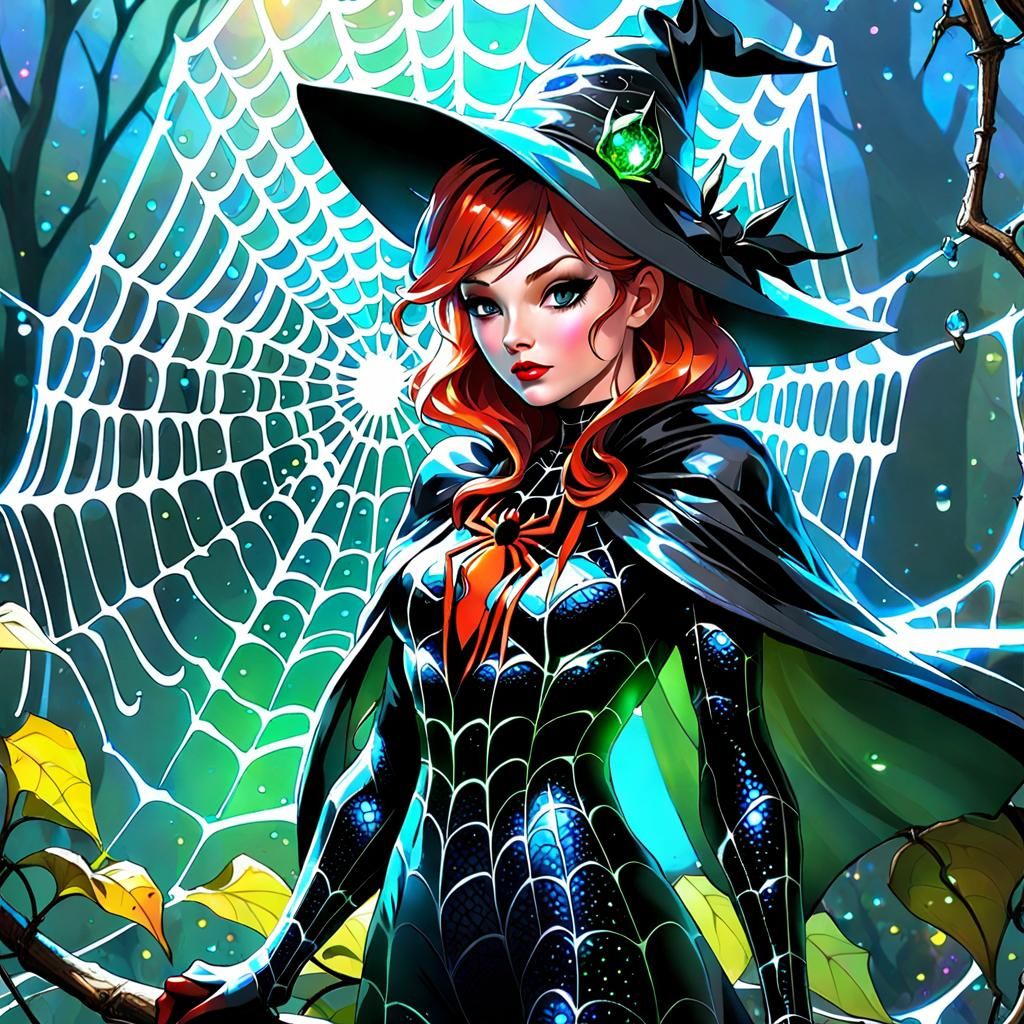 Spiderweb Witch in Holographic Borderland Fantasy