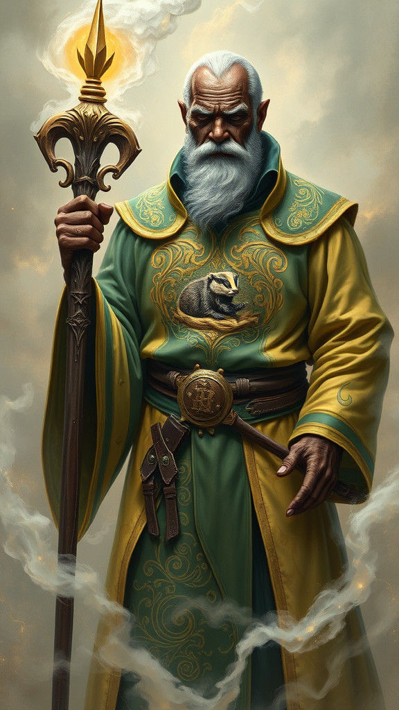 Elderly Mage in Ethereal Mist, Fantasy Art