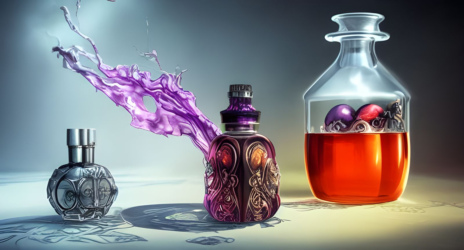 Detailed Magical Potion in Glass Vial