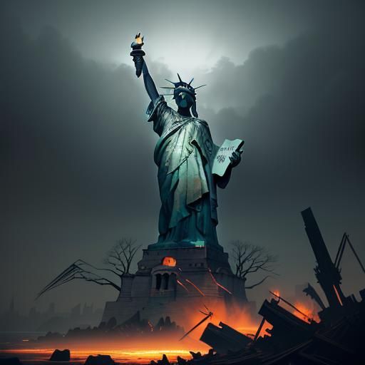 Statue of Liberty as Car Crash Dummy