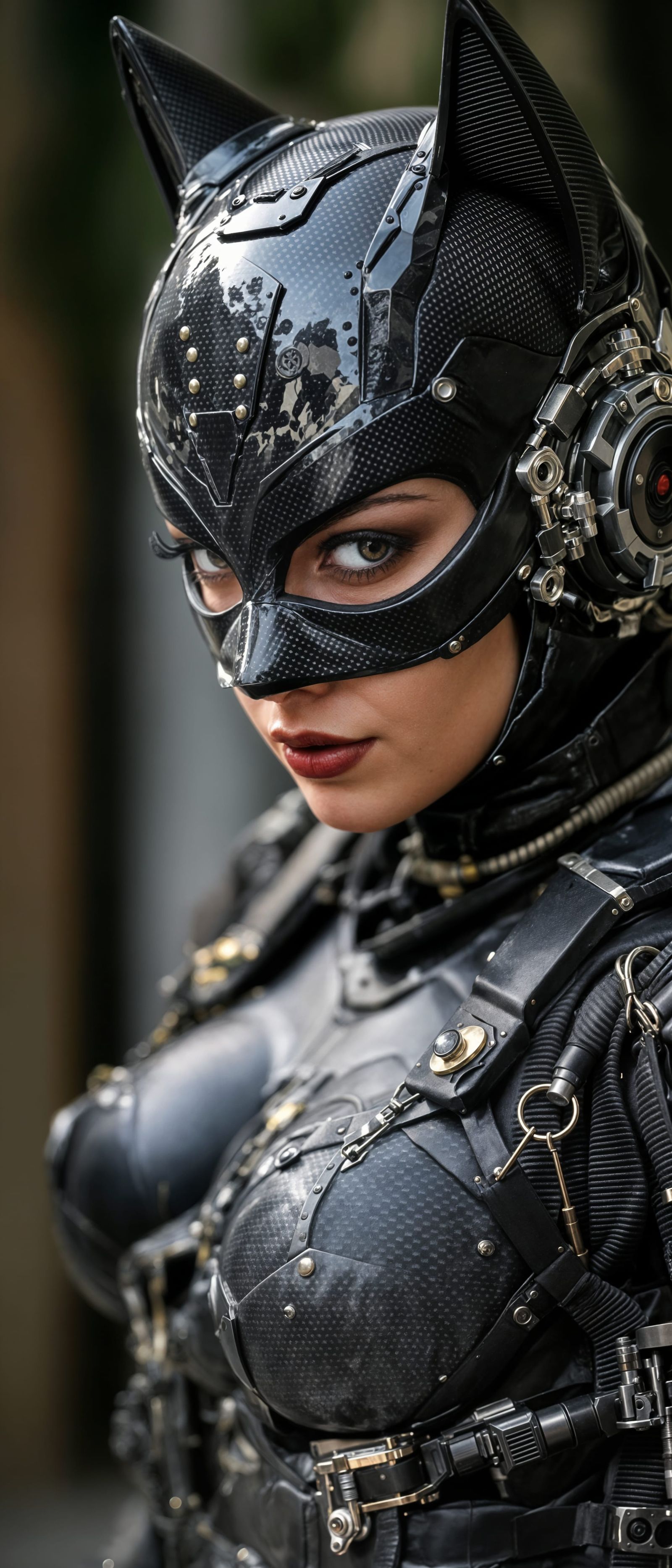 Tactical Catwoman in Carbon Fiber Catsuit