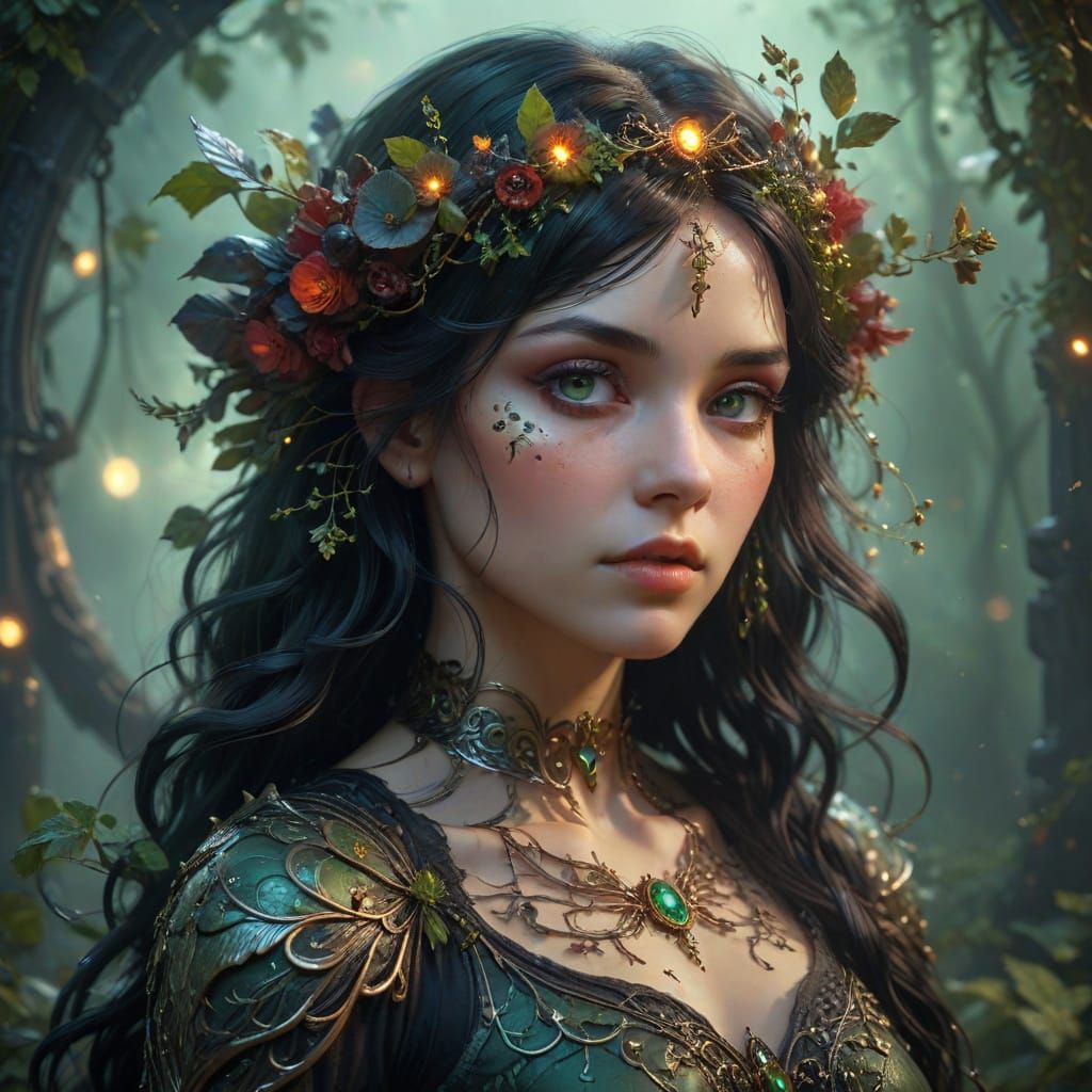 Ethereal Melancholy in a Gothic Fantasy Portrait