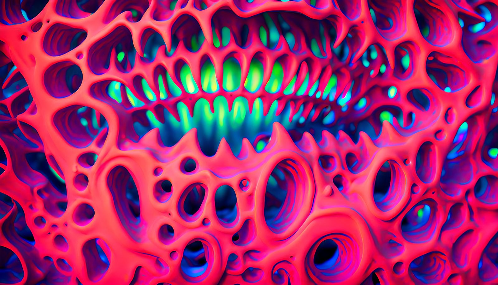 Fluorescent Universe Built From Shark Teeth