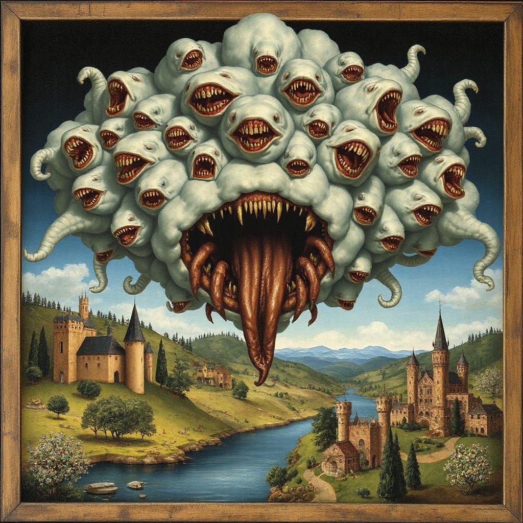 Ominous Cloudscape in Style of Hieronymus Bosch