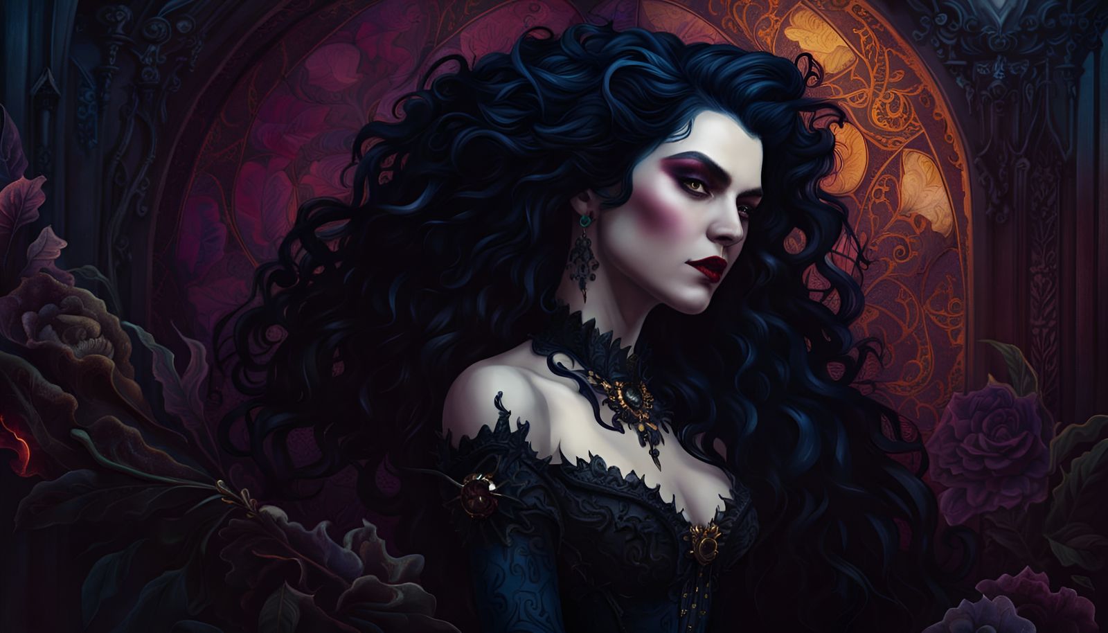 Vampyric Beauty in Baroque Victorian Style