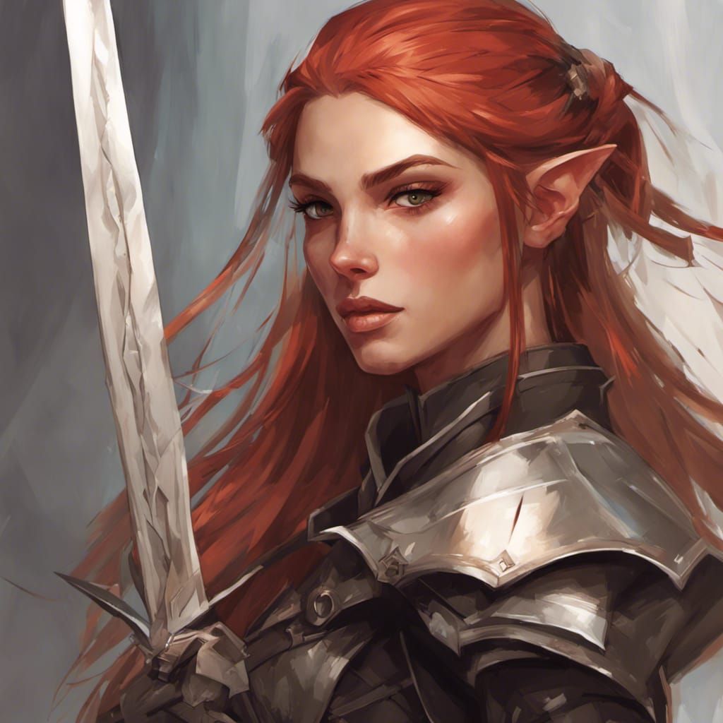 Fantasy Elf Portrait in Digital Art Style