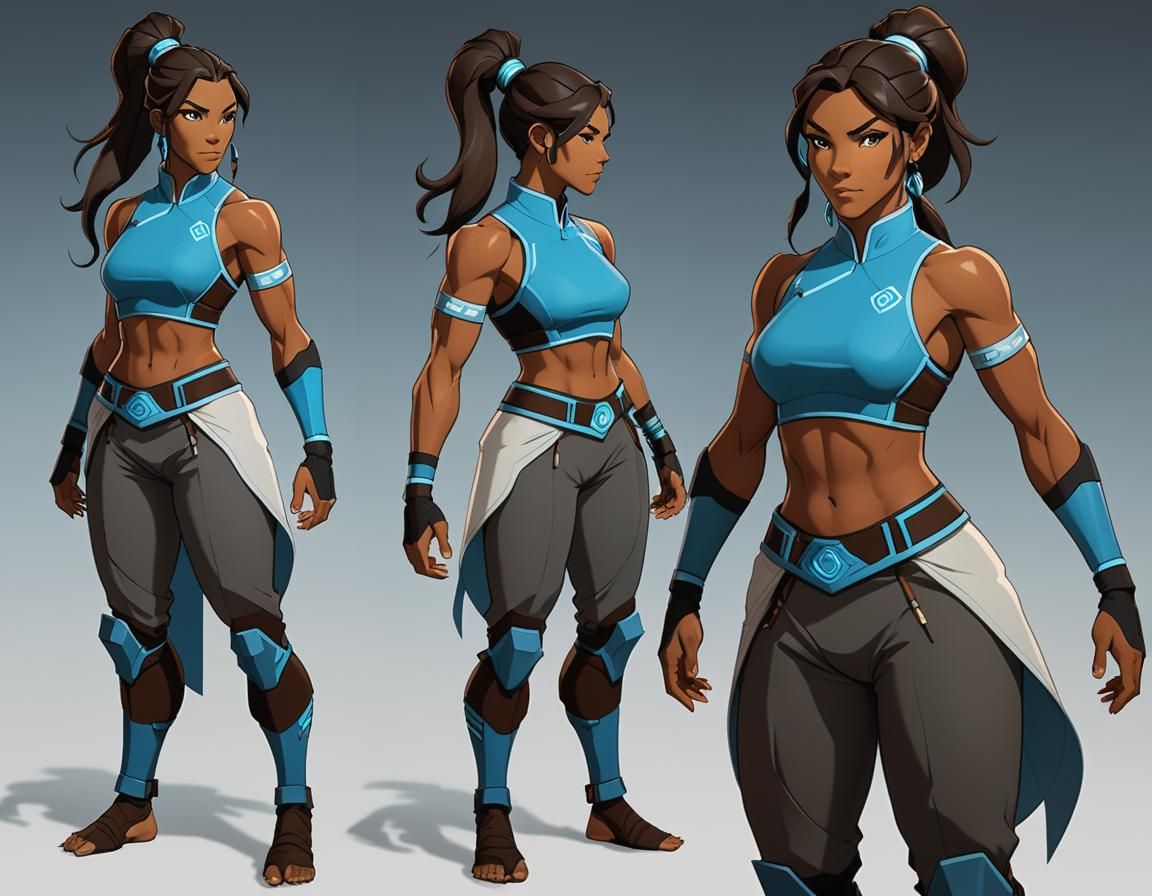 Detailed Korra Concept Art in Dynamic Poses