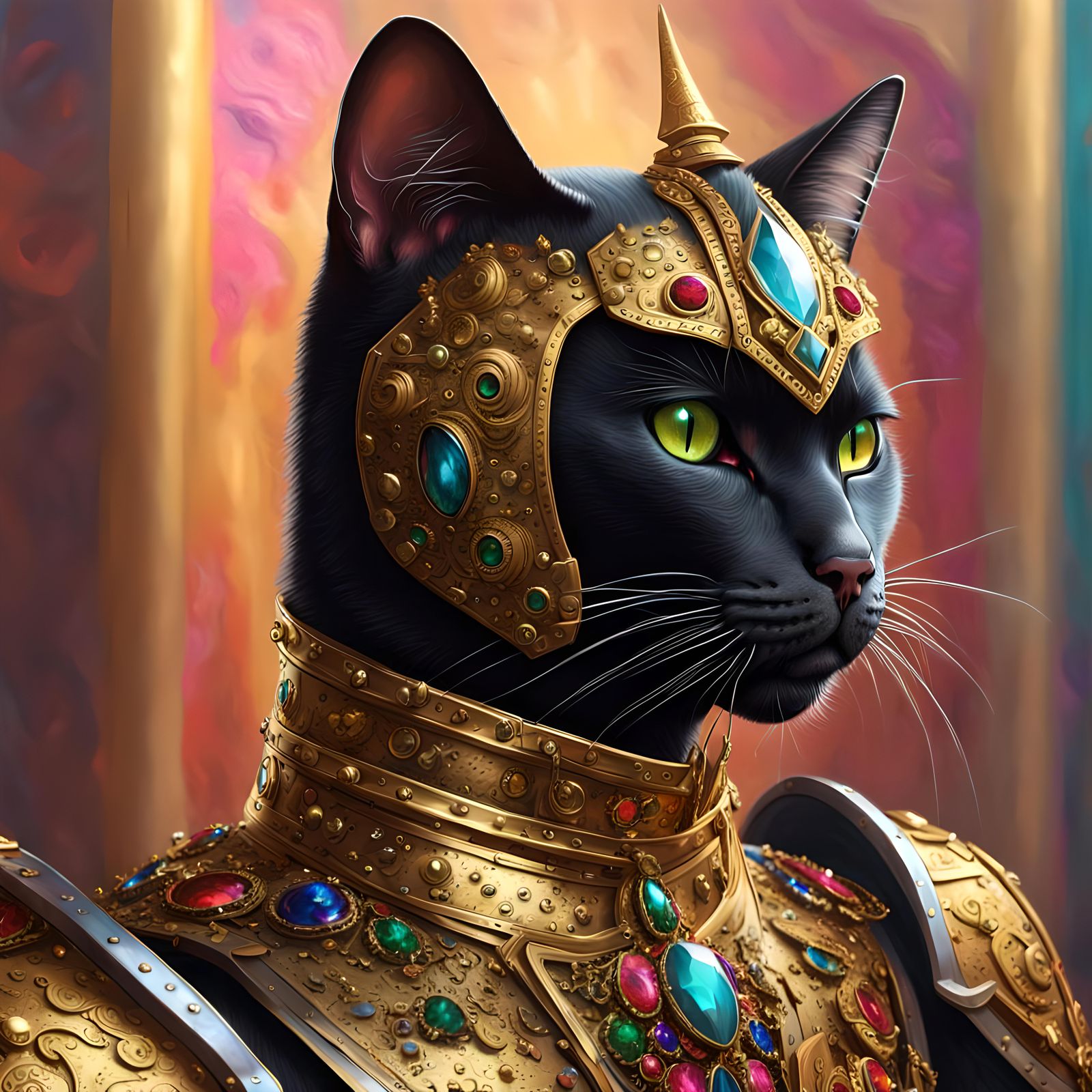 Bombay Cat in Gilded Battle Armor