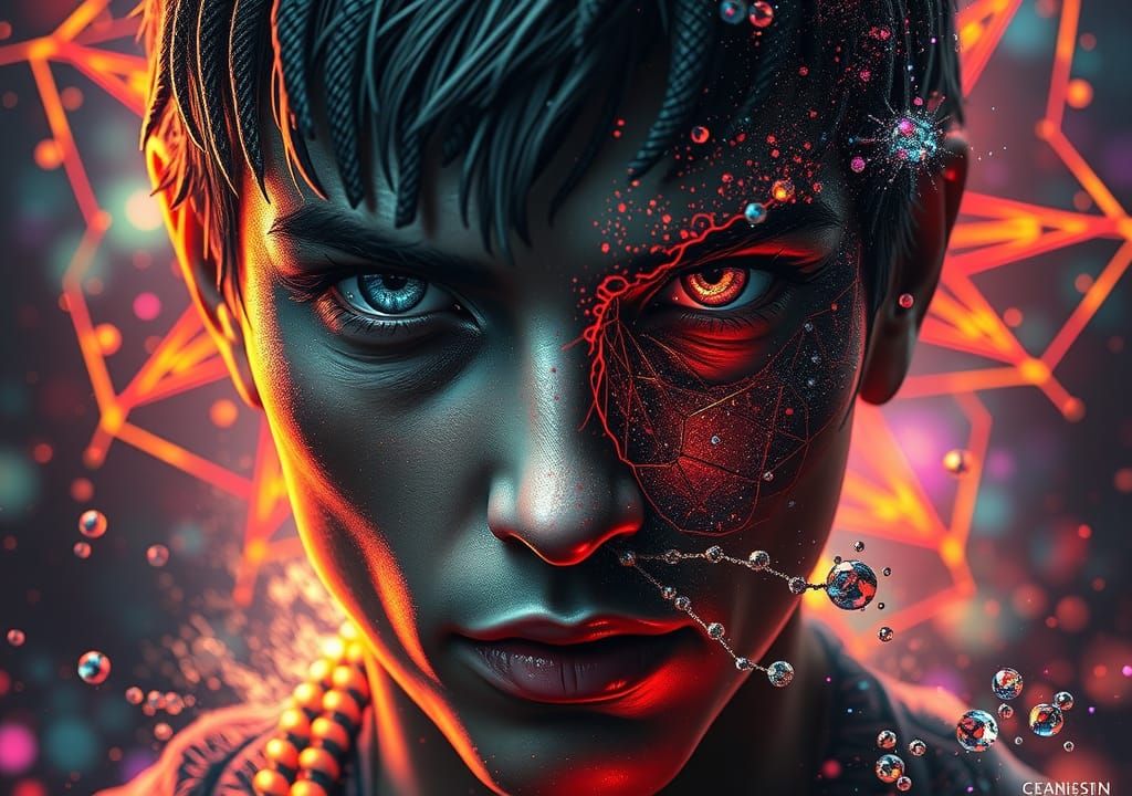 The Universe in Your Eyes: Hyperrealistic Splash Art