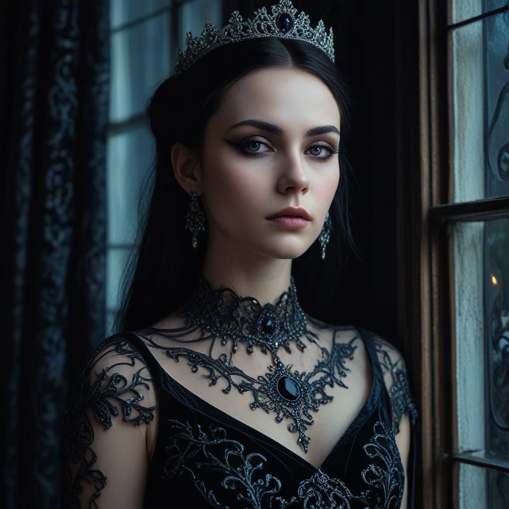 Gothic Fantasy Princess Under Moonlight