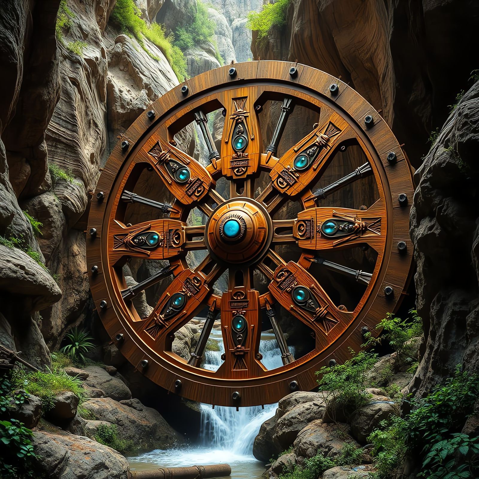 Massive Hydraulic Wheel Blends Ancient Tech and Futuristic E...