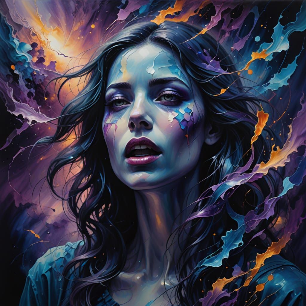 Surreal Metaphysical Painting of a Voice Leaving the Mouth