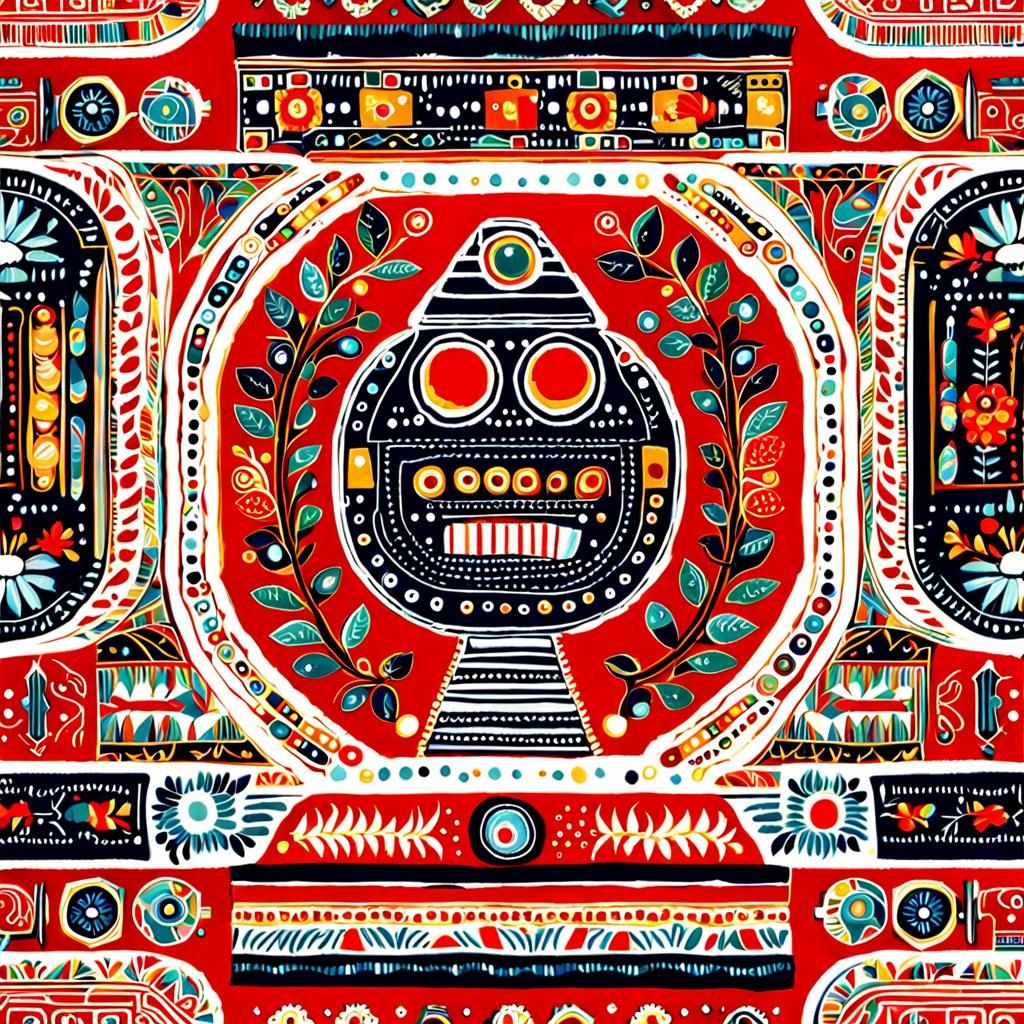 Robots in Slavic Embroidery: A Futuristic Folk Art