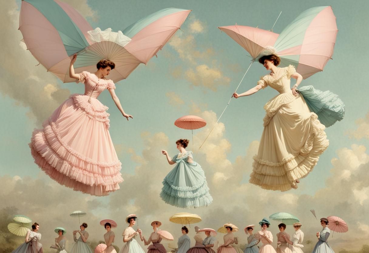 Victorian Ladies: Parasols and Petticoat Parachutes