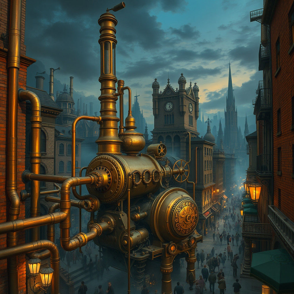 Steampunk Metropolis: Copper Pipes and Clockwork Wonders