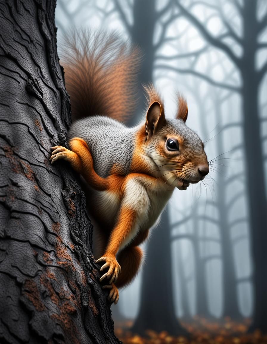 Squirrel climbing