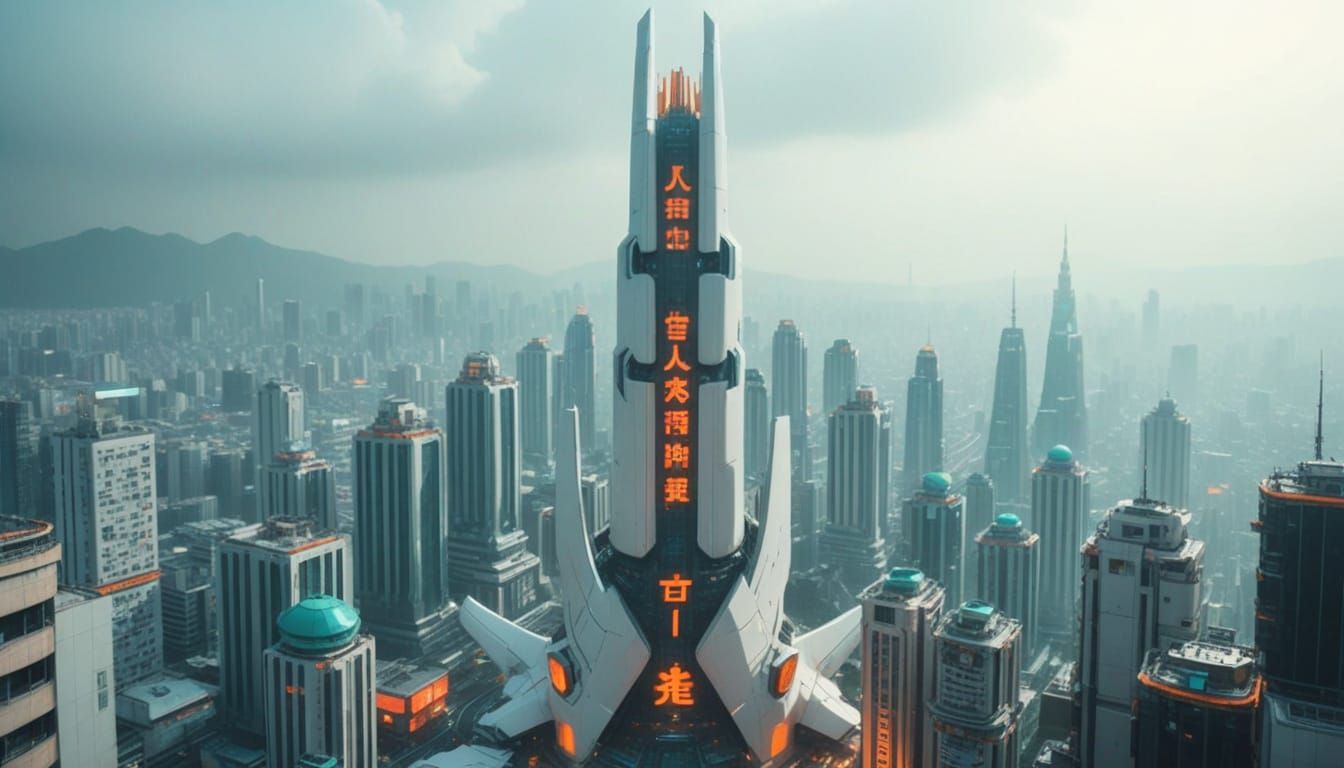 Cyberpunk Cityscape in Neon Hues