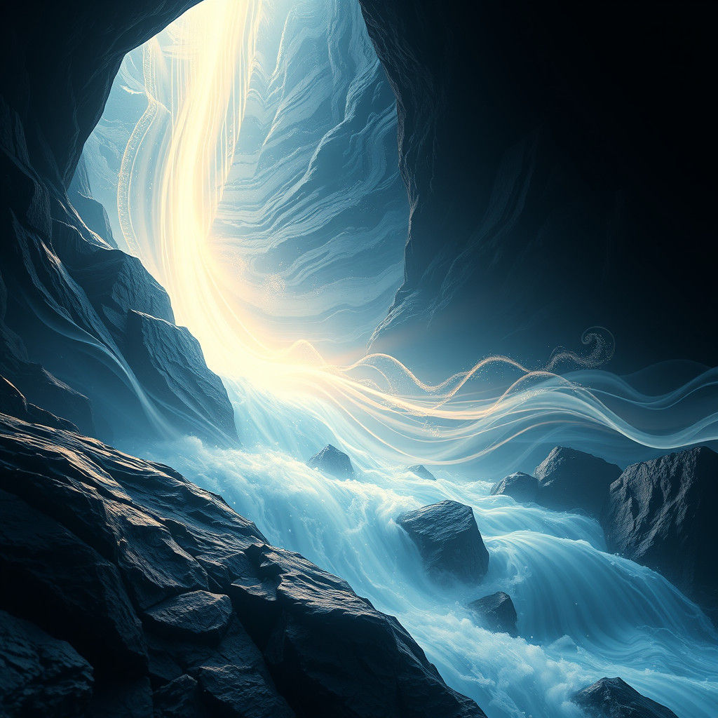 Abstract Mercy: Flowing Light and Water