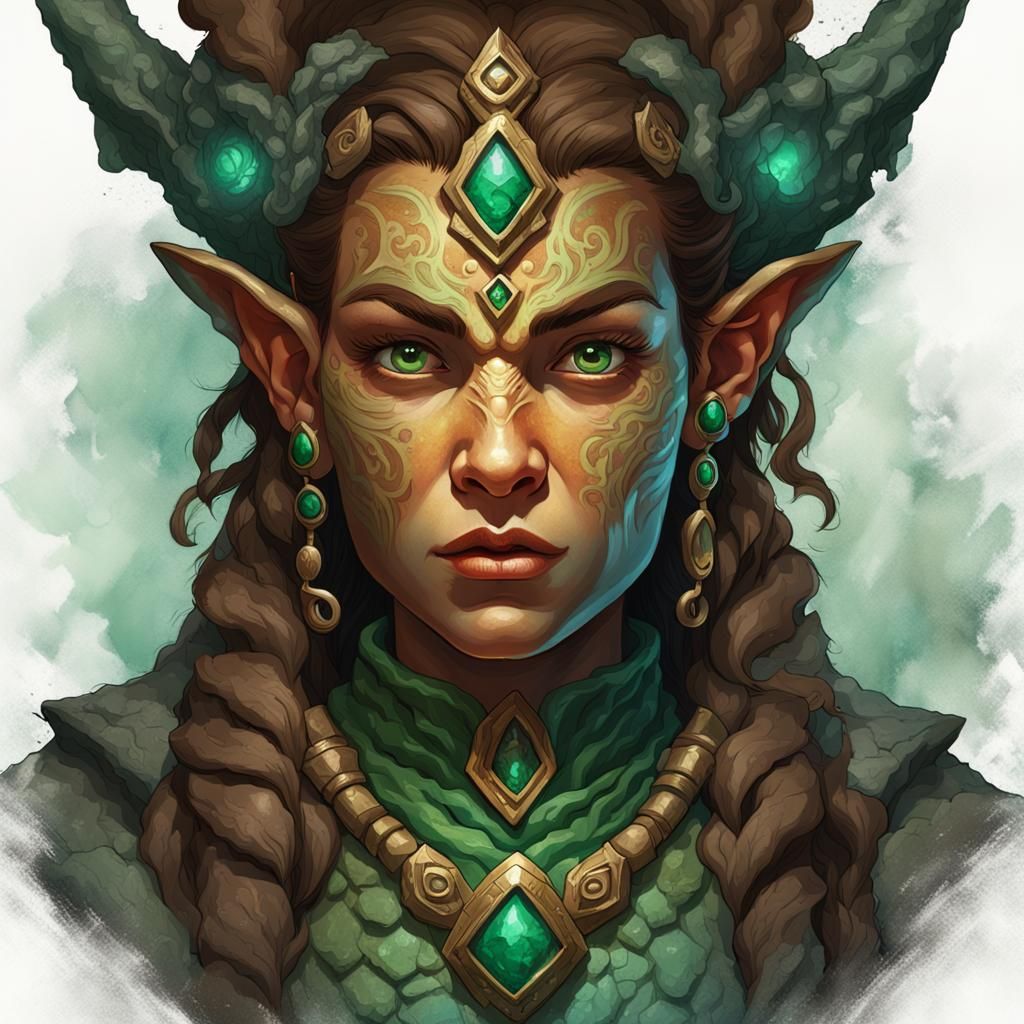 Granite Dwarf Sorceress Portrait in Fantasy Art Style