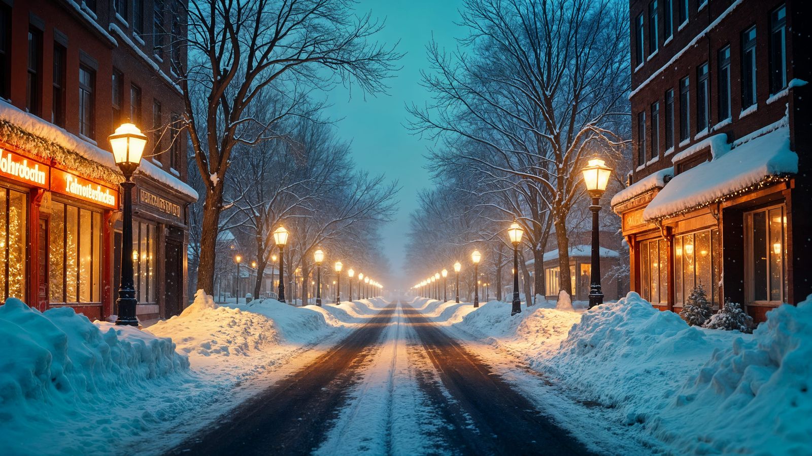 Christmas Snowfall in Quebec: Cinematic Winter Evening
