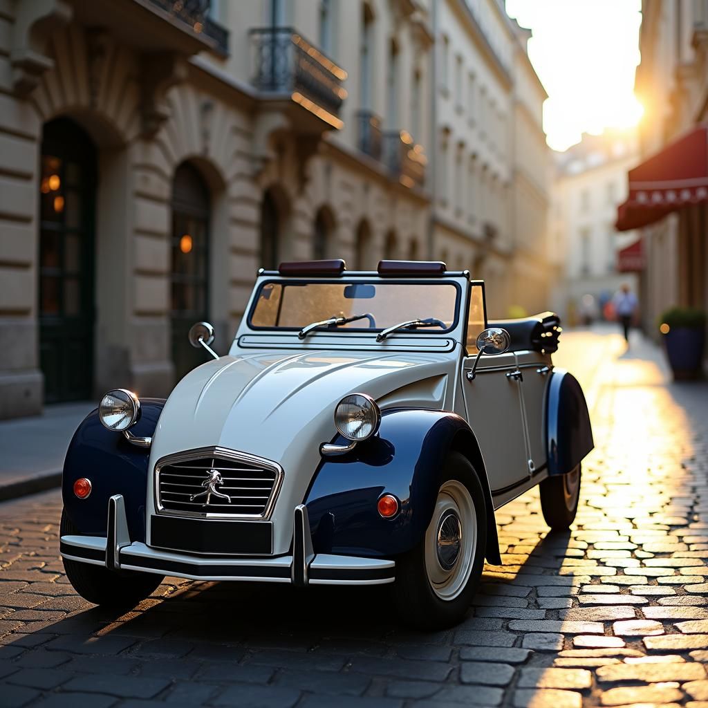 Futuristic Peugeot Convertible in Paris: Cinematic Style