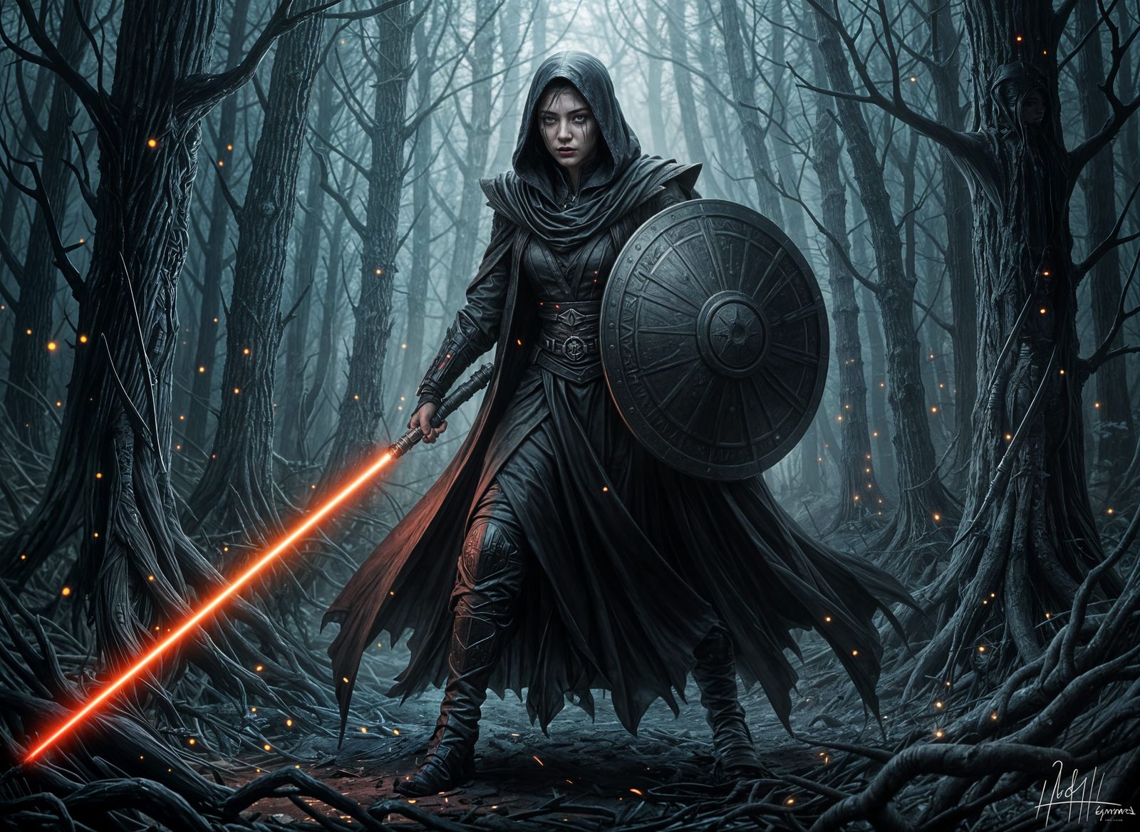 Insecure Sith Warrior with Lightsaber Glaive