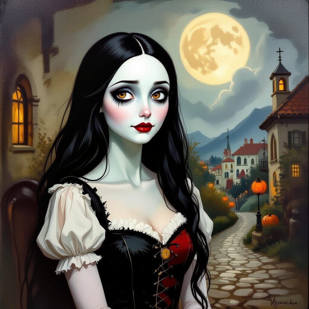 Sally as Ethereal Oil Painting with Chiaroscuro Lighting