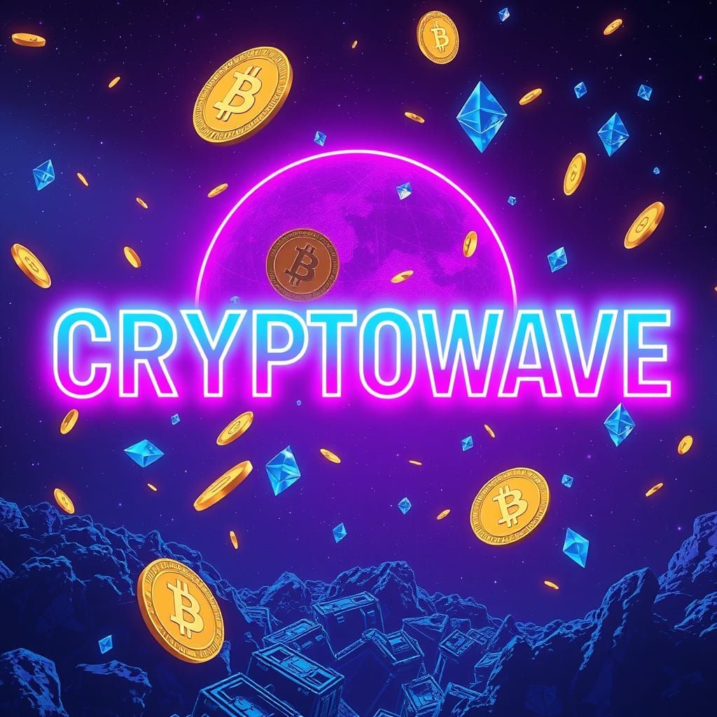 Synthwave Album Art with Crypto Elements