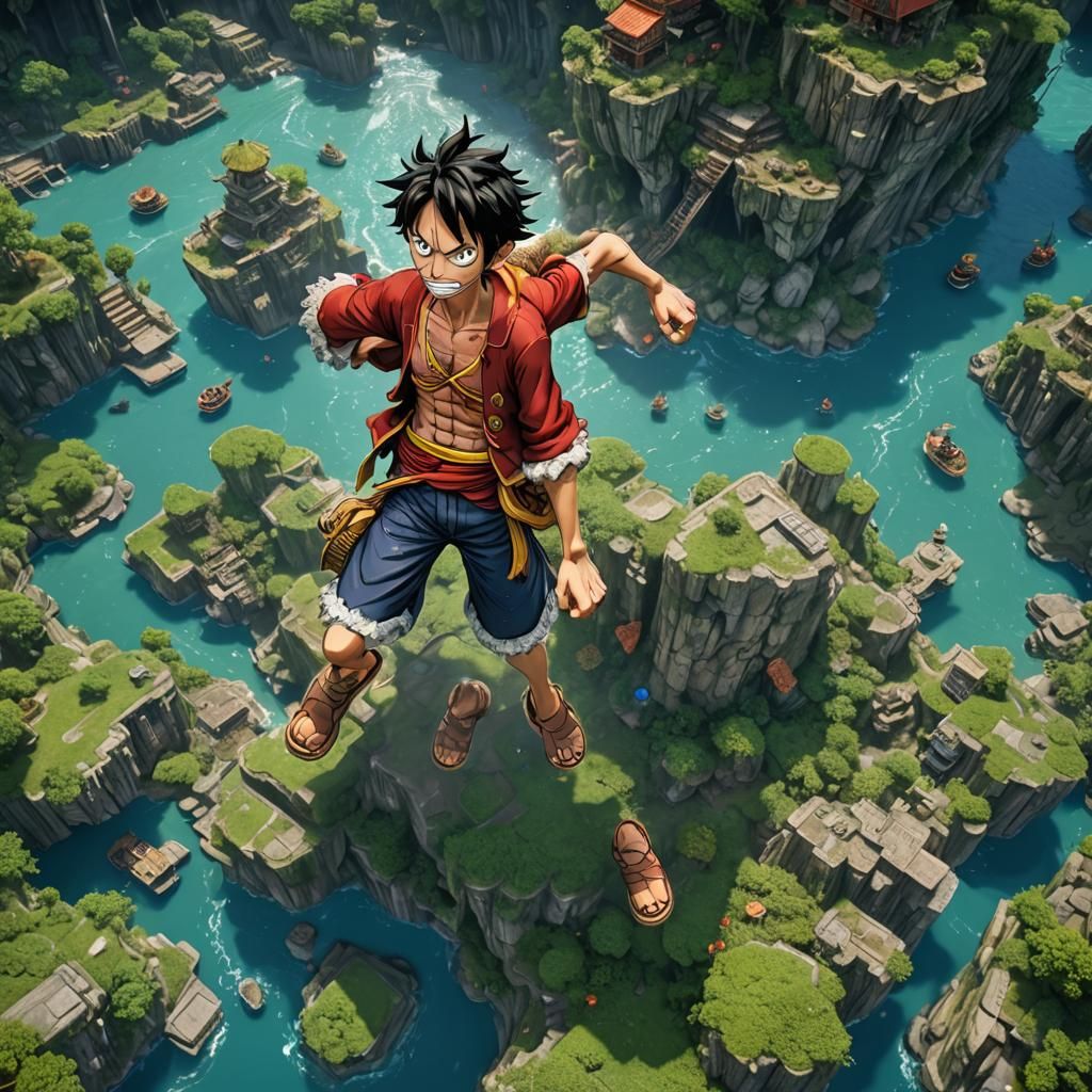 Detailed Matte Painting of Luffy in 8k