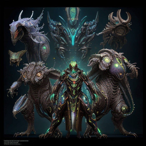 Futuristic Xenobiologist Studies Glowing Alien in Advanced L...