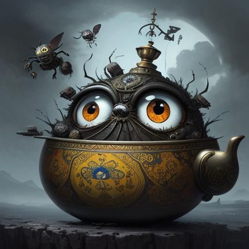 a cartoon funny samovar