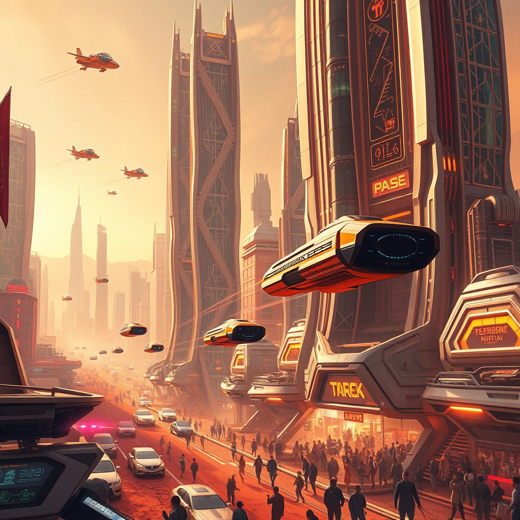 Mars Colony: A Futuristic Metropolis in Photorealistic Style