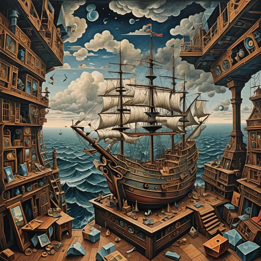 Cubist Dreamscape on 17th Century Frigate