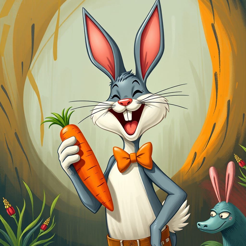 Laughing Bunny with Bow Tie in Garcia-esque Style