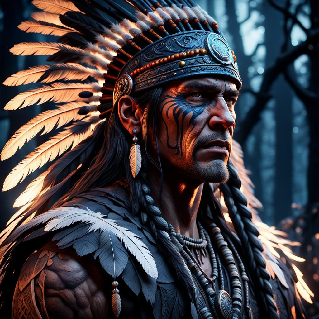 The Rock from WWE as a Native American