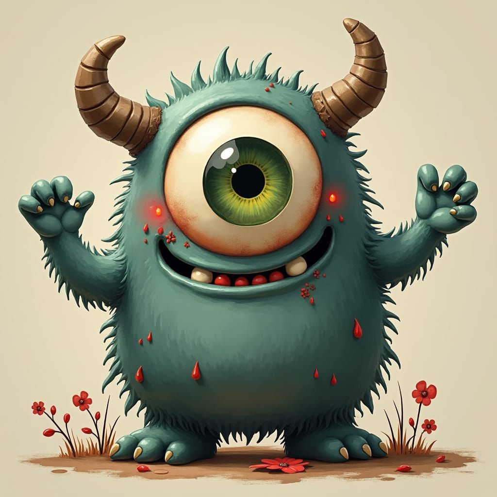 Cute and Creepy One-Eyed Monster
