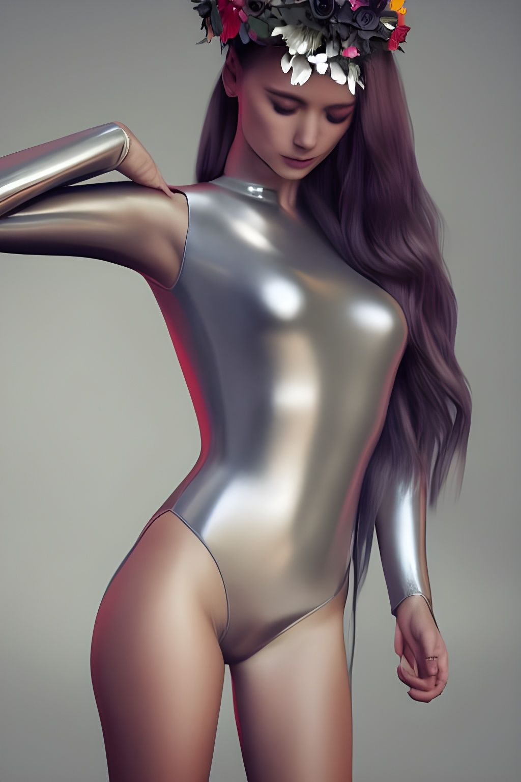 Silver bodysuit
