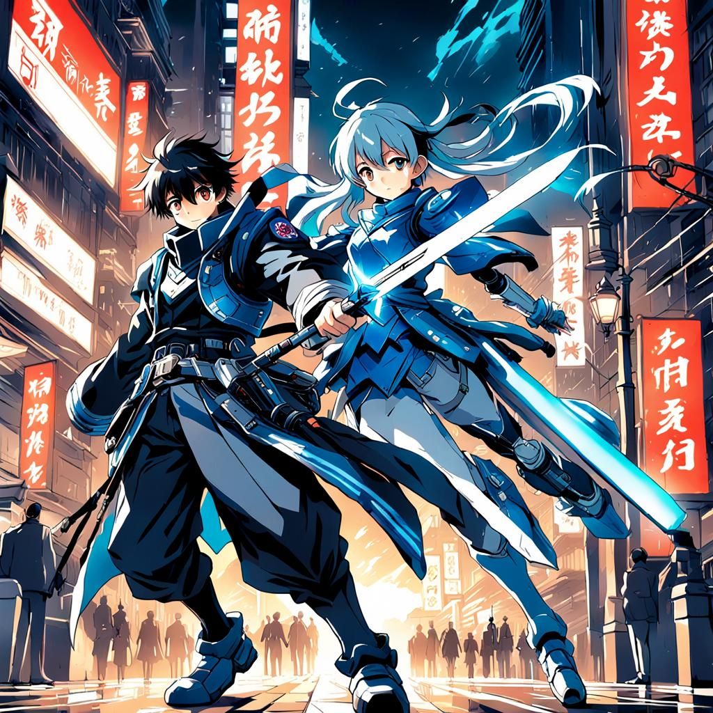 Joyful Elf in Cel-Shaded Anime Style