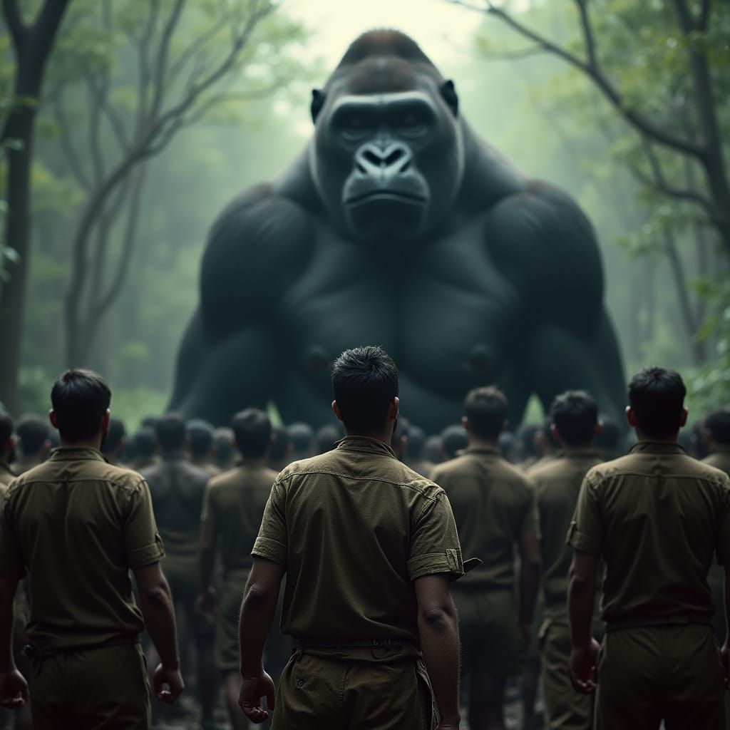 Epic Battle of Man vs Beast in Cinematic Style