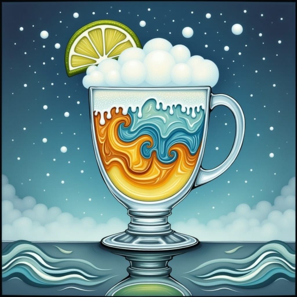 Laminar Flow Swirling Into Crystal Tankard