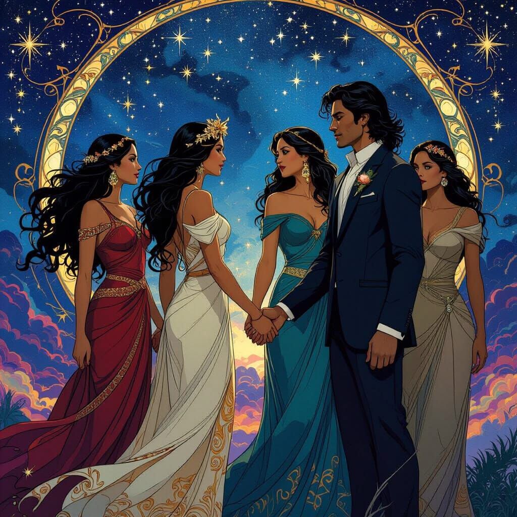 Amazonian Unity in Art Nouveau Style