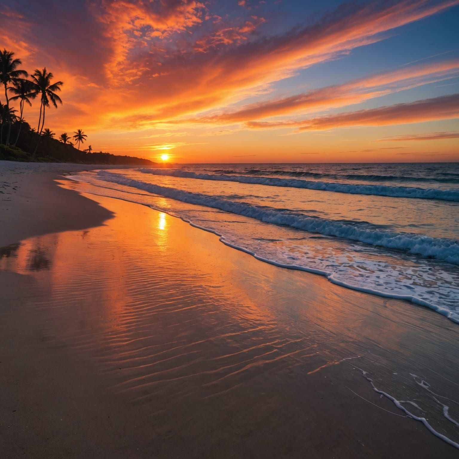 Beautiful Beach Sunset Landscape